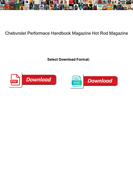 Chebvrolet Performace Handbook Magazine Hot Rod Magazine
