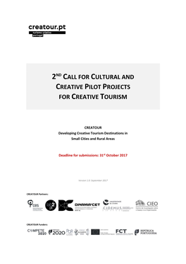 2Nd Call for Cultural and Creative Pilot Projects for Creative Tourism