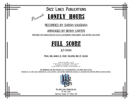Lonely Hours Full Score