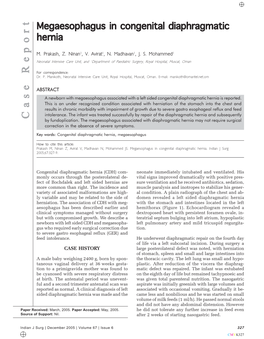 Megaesophagus in Congenital Diaphragmatic Hernia