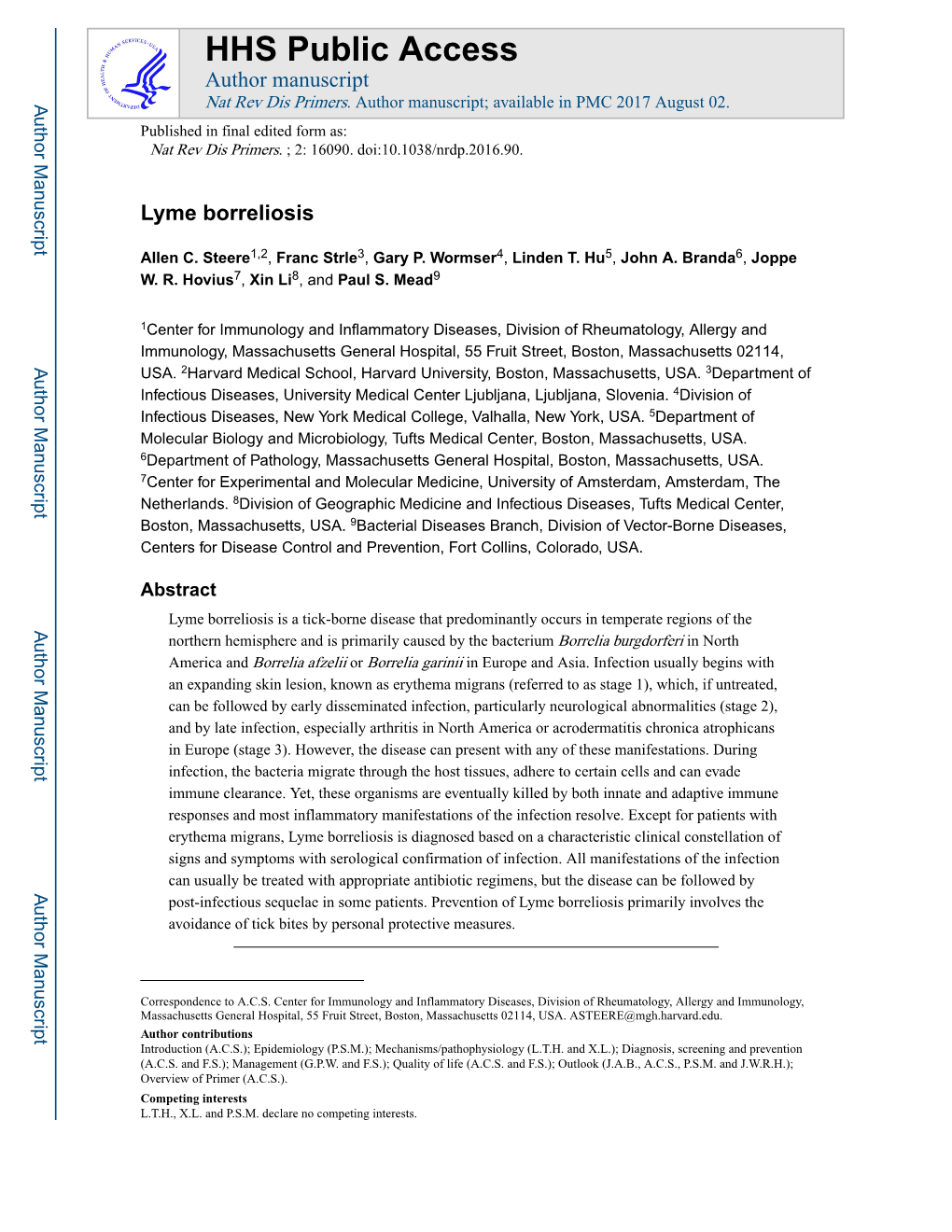 Lyme Borreliosis