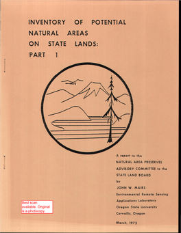 Vegetation Inventory of Certain State-Owned Lands in Selected Oregon Counties : Report to the Natural Area Preserves Advis