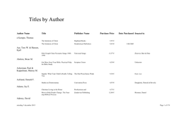 Titles by Author