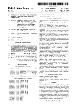 United States Patent (19) 11 Patent Number: 5,919,452 Le Et Al