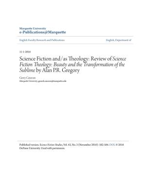 Science Fiction And/As Theology: Review of Science Fiction Theology: Beauty and the Transformation of the Sublime by Alan P.R