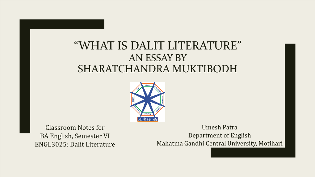 thesis dalit literature