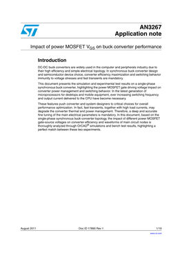Impact of Power MOSFET VGS on Buck Converter Performance