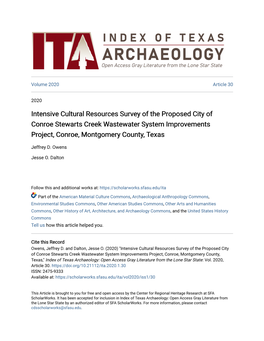 Intensive Cultural Resources Survey of the Proposed City of Conroe Stewarts Creek Wastewater System Improvements Project, Conroe, Montgomery County, Texas