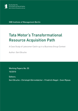Tata Motor's Transformational Resource Acquisition Path