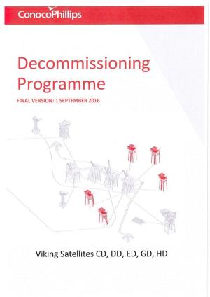 Decommissioning Programme FINAL VERSION: 1 SEPTEMBER 2016