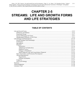 Life and Growth Forms and Life Strategies