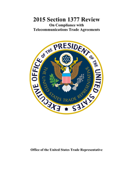 Results of the 2015 Section 1377 Review Of