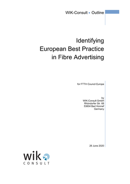 Identifying European Best Practice in Fibre Advertising