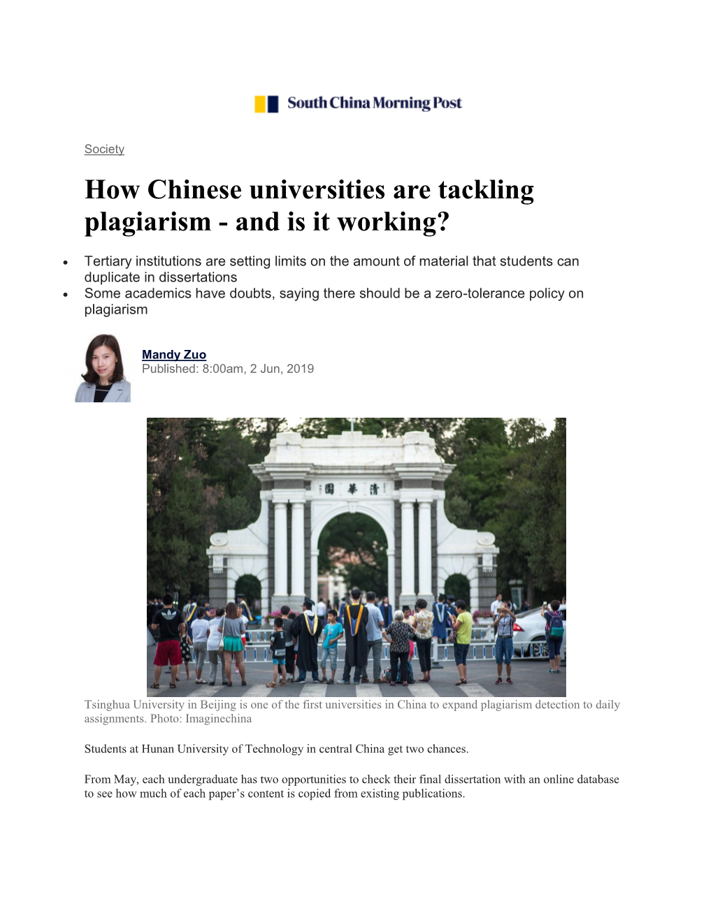 How Chinese Universities Are Tackling Plagiarism - and Is It Working?