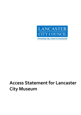 Lancaster City Museum's Access Statement