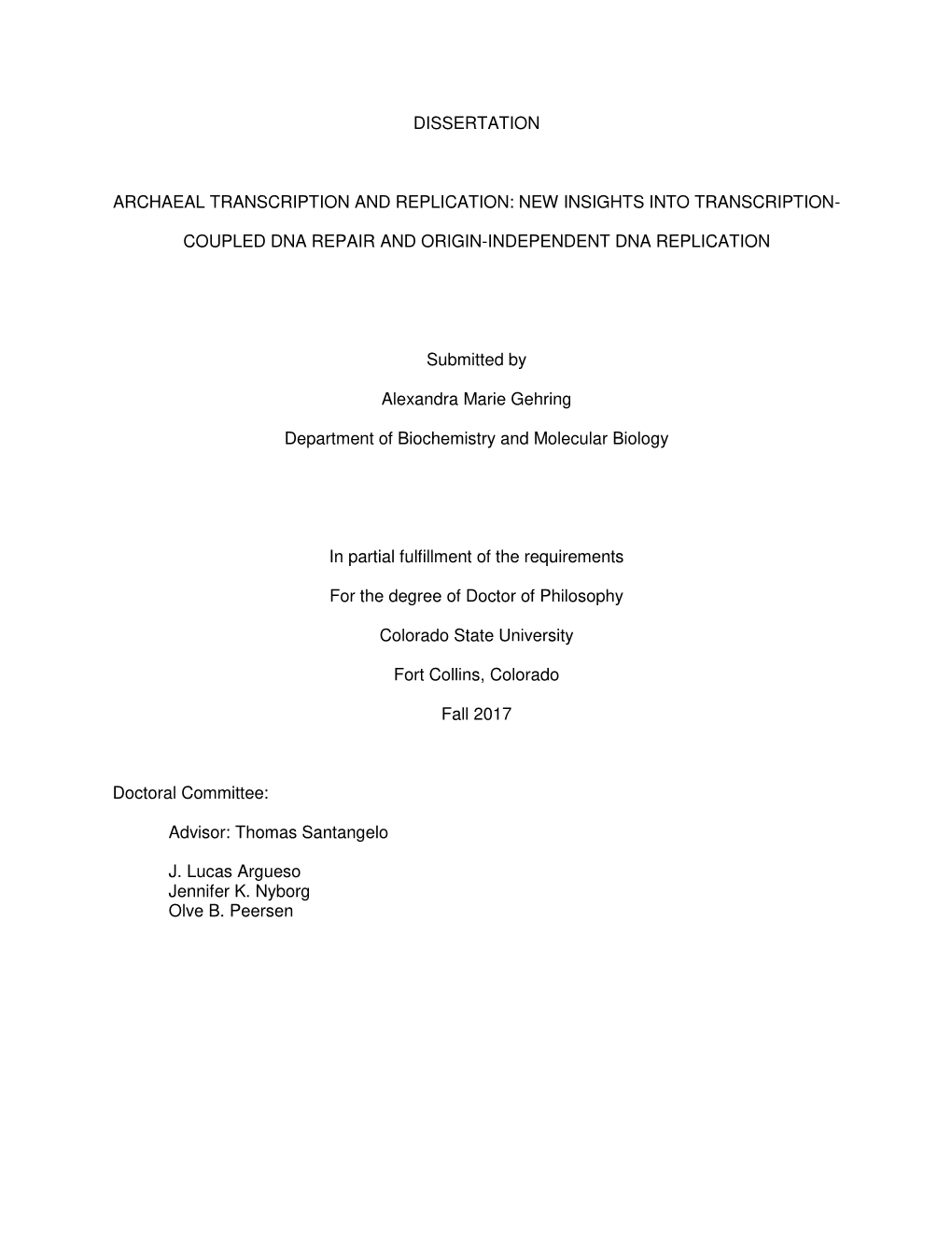 Dissertation Archaeal Transcription and Replication