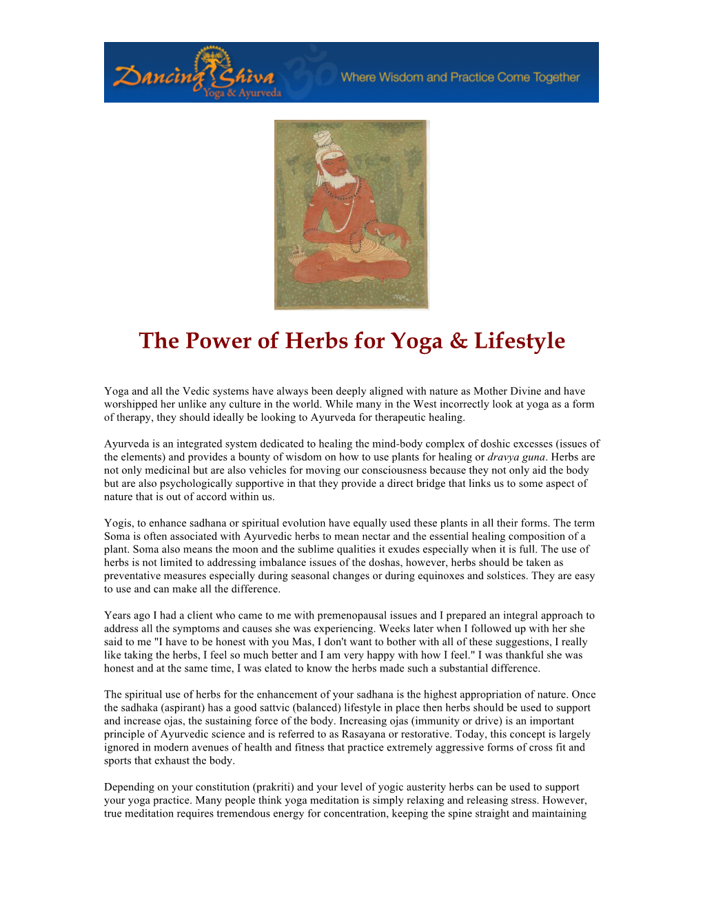 Power of Herbs for Yoga & Lifestyle