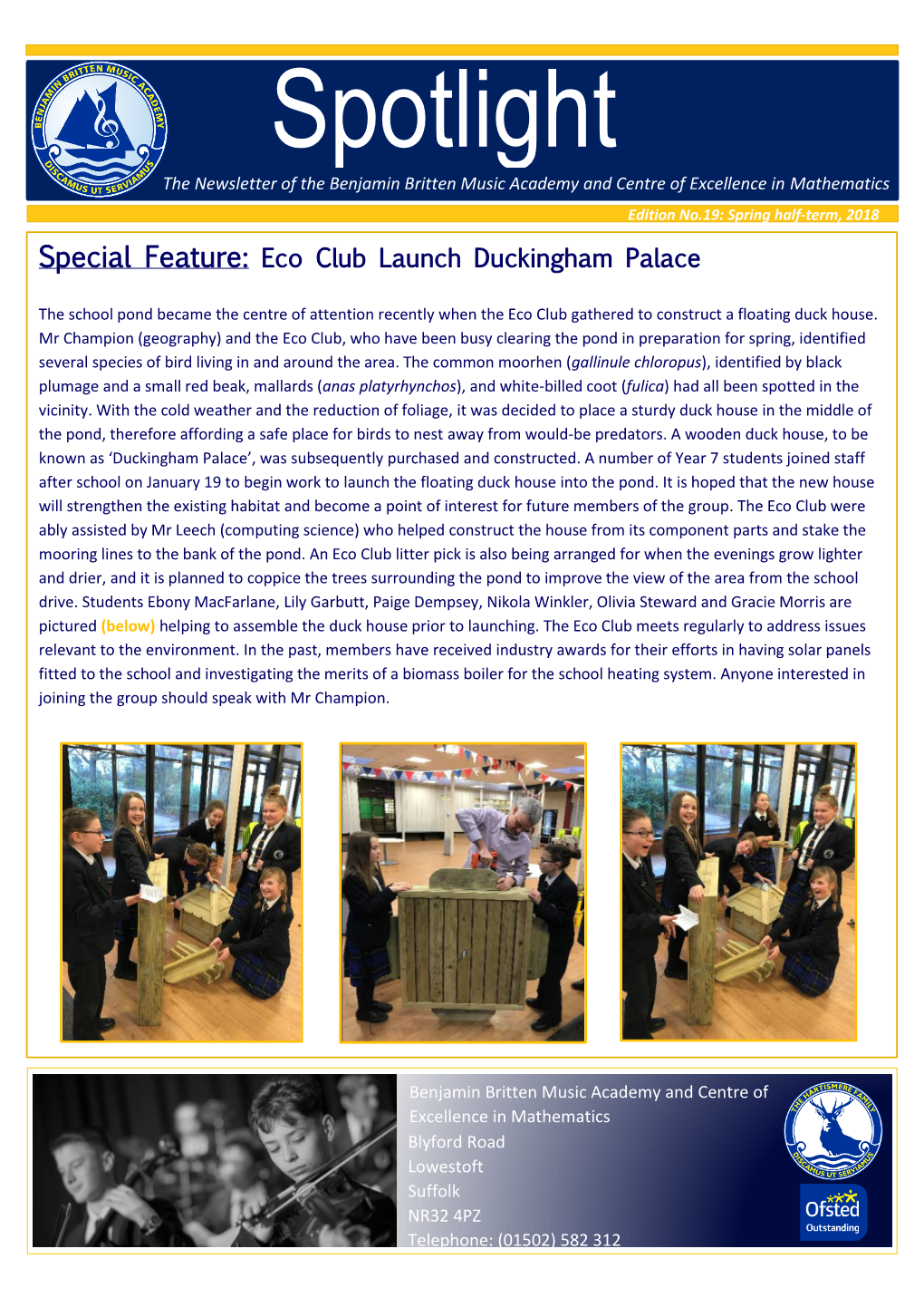 Eco Club Launch Duckingham Palace