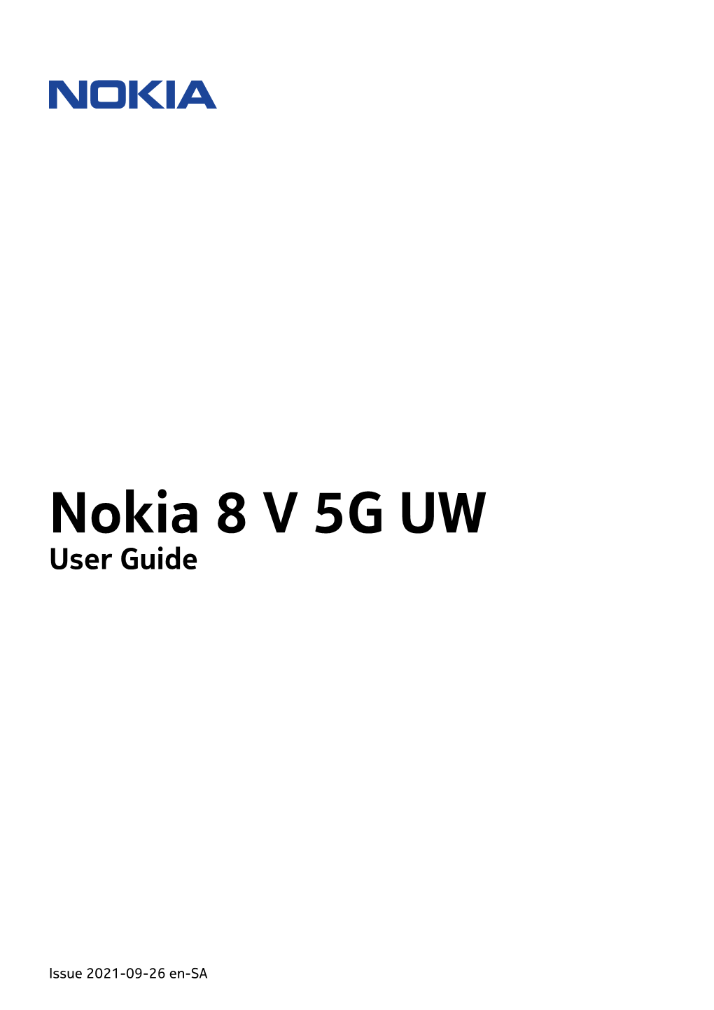 Nokia 8 V 5G UW User Guide