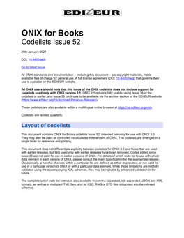 ONIX for Books Codelists Issue 52