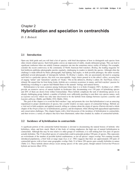 Hybridization and Speciation in Centrarchids D