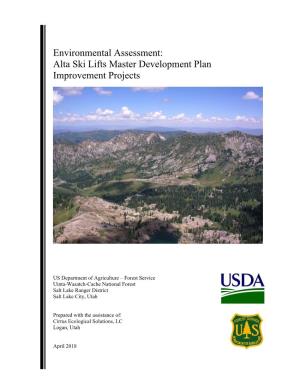 Environmental Assessment: Alta Ski Lifts Master Development Plan Improvement Projects