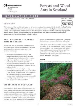 Forestry Commission Information Note: Forests and Wood Ants in Scotland
