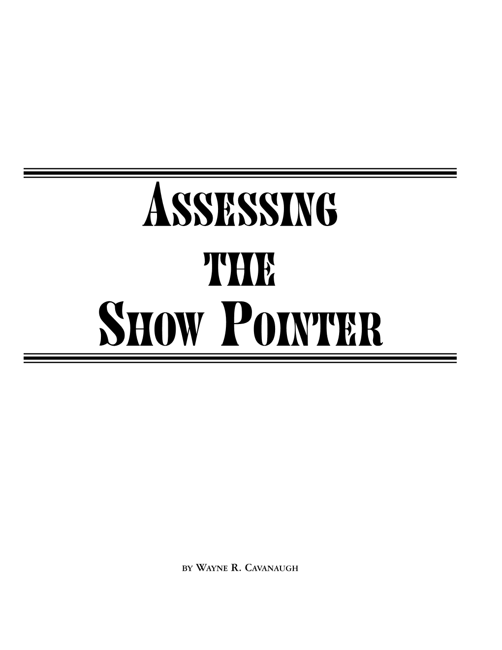 Assessing the Show Pointer