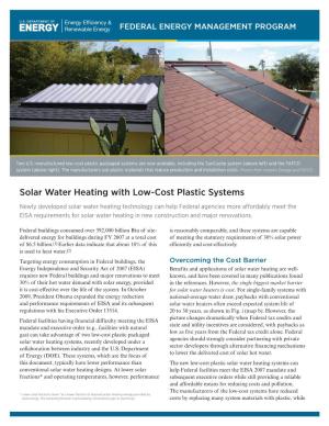 Solar Water Heating with Low-Cost Plastic Systems