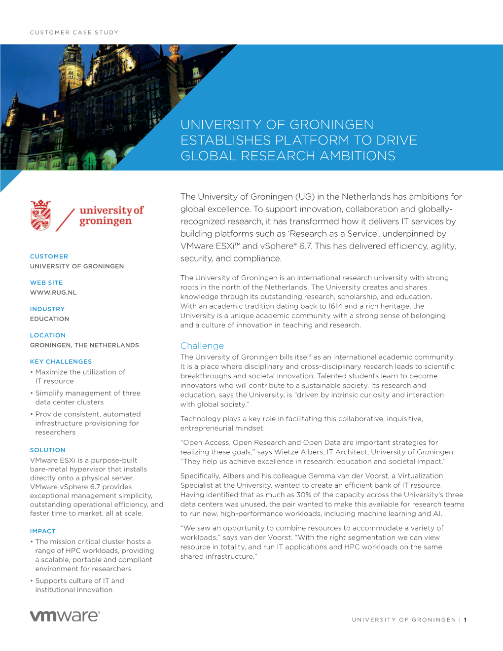 Vmware University of Groningen Casestudy