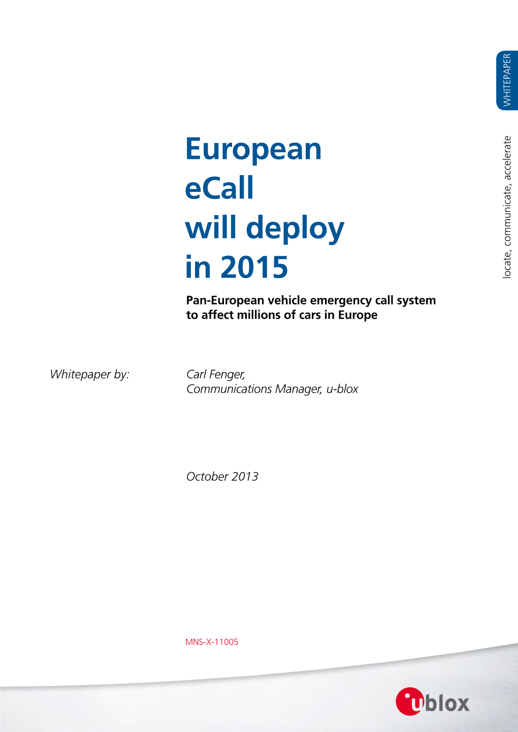 European Ecall Will Deploy in 2015