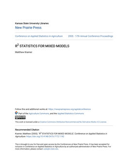 R2 Statistics for Mixed Models
