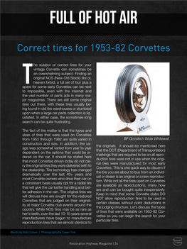 Correct Tires for 1953-82 Corvettes