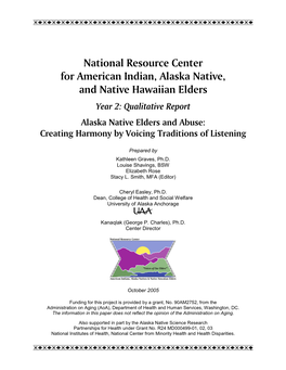 National Resource Center for American Indian, Alaska Native, and Native Hawaiian Elders