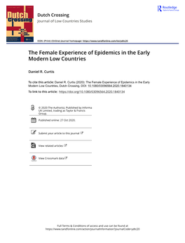 The Female Experience of Epidemics in the Early Modern Low Countries