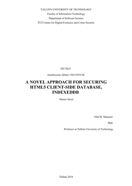 A Novel Approach for Securing Html5 Client-Side Database, Indexeddb