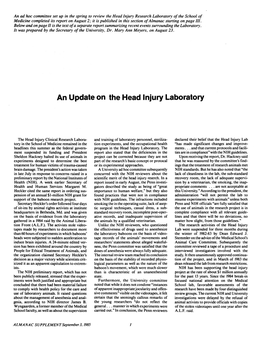 An Update on the Head Injury Laboratory