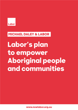 Labor's Plan to Empower Aboriginal People and Communities