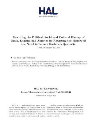 Rewriting the Political, Social and Cultural History of India, England