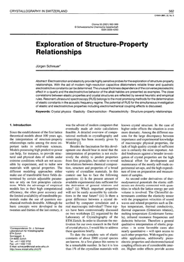 Exploration of Structure-Property Relationships