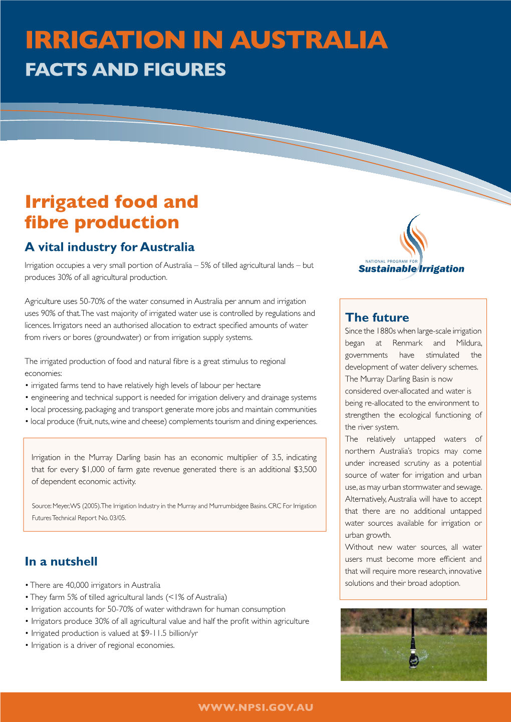 Irrigation in Australia Facts and Figures