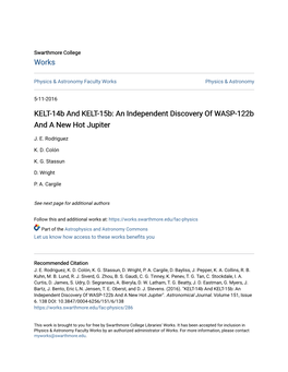KELT-14B and KELT-15B: an Independent Discovery of WASP-122B and a New Hot Jupiter