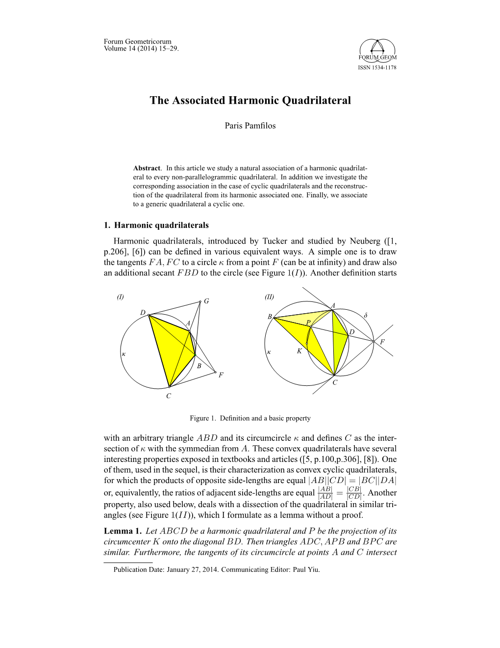 The Associated Harmonic Quadrilateral