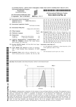 WO 2015/134796 Al 11 September 2015 (11.09.2015) P O P C T