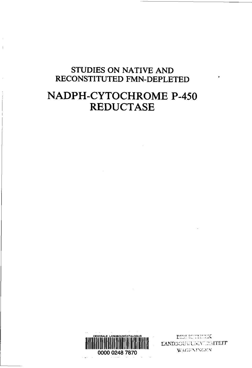 Nadph-Cytochrome P-450 Reductase