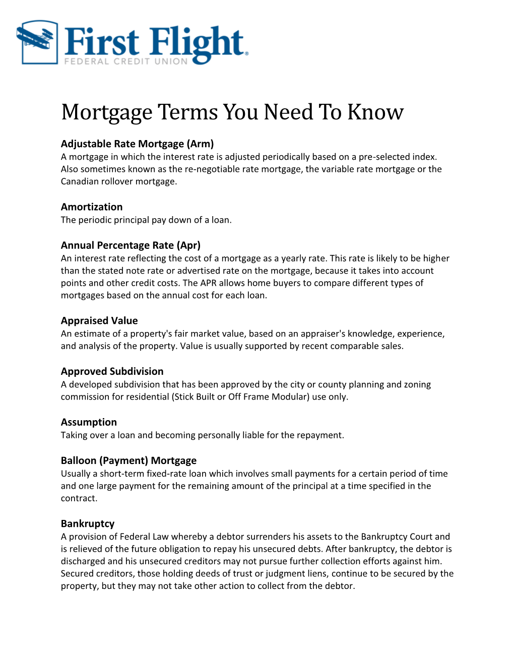 Mortgage Terms You Need to Know