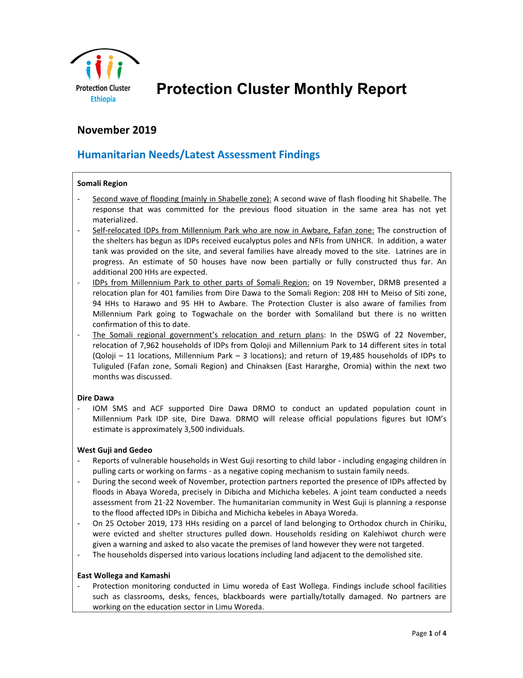 Cluster Situation Report Template