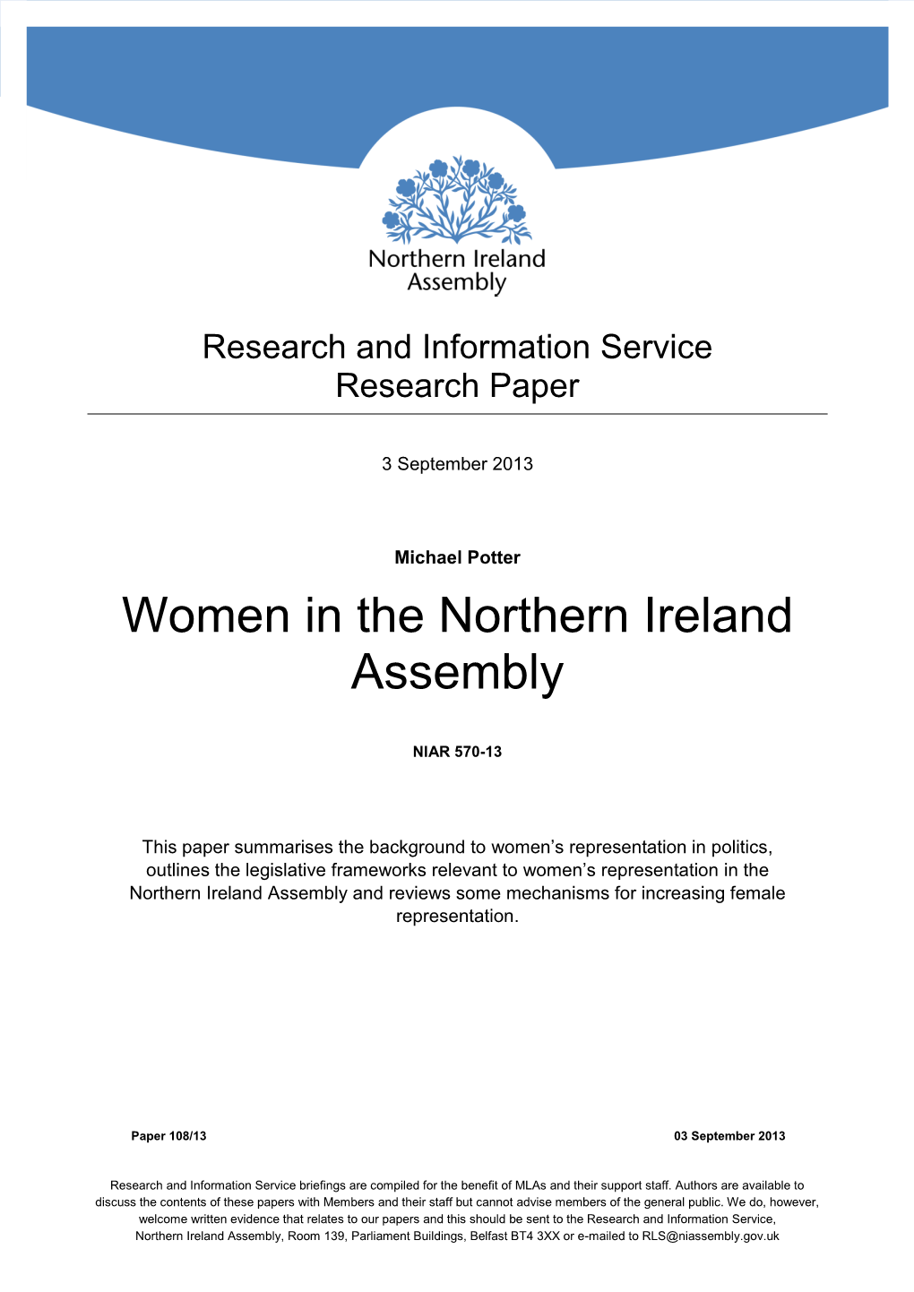 Women in the Northern Ireland Assembly