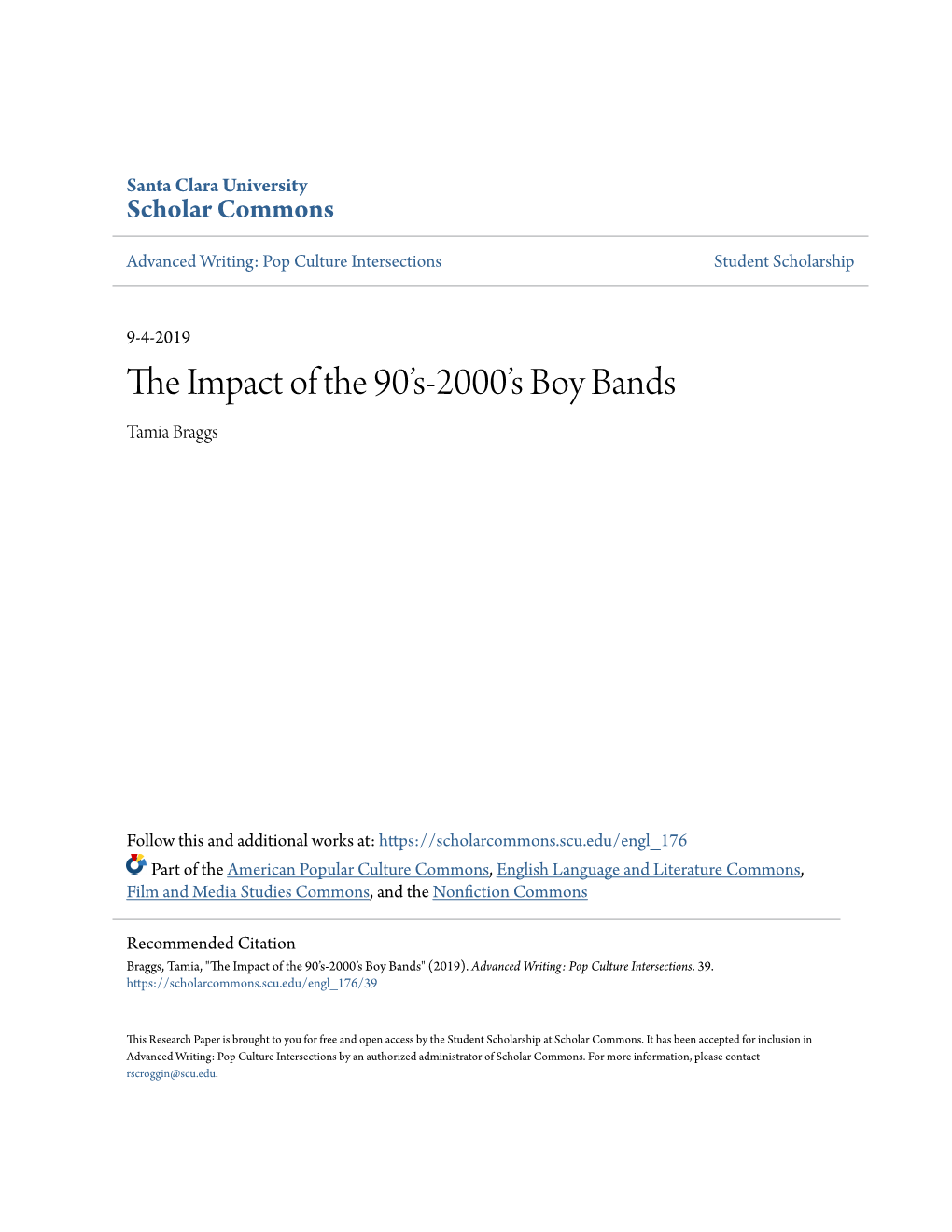 The Impact of the 90Â•Žs-2000Â•Žs Boy Bands