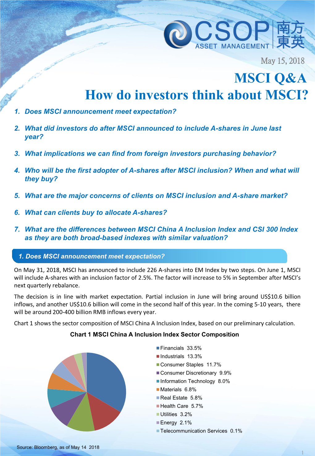 MSCI Q&A How Do Investors Think About MSCI?